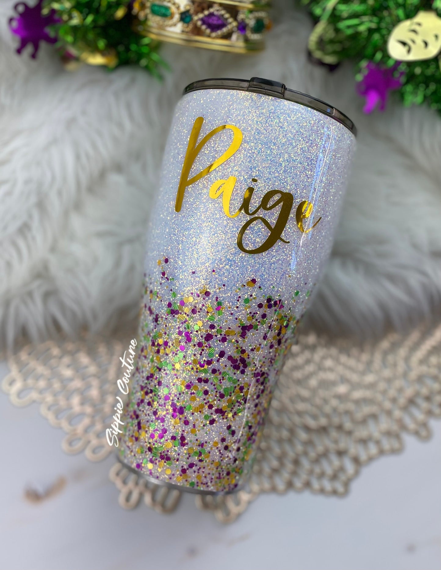 Mardi Gras Mask Tumbler