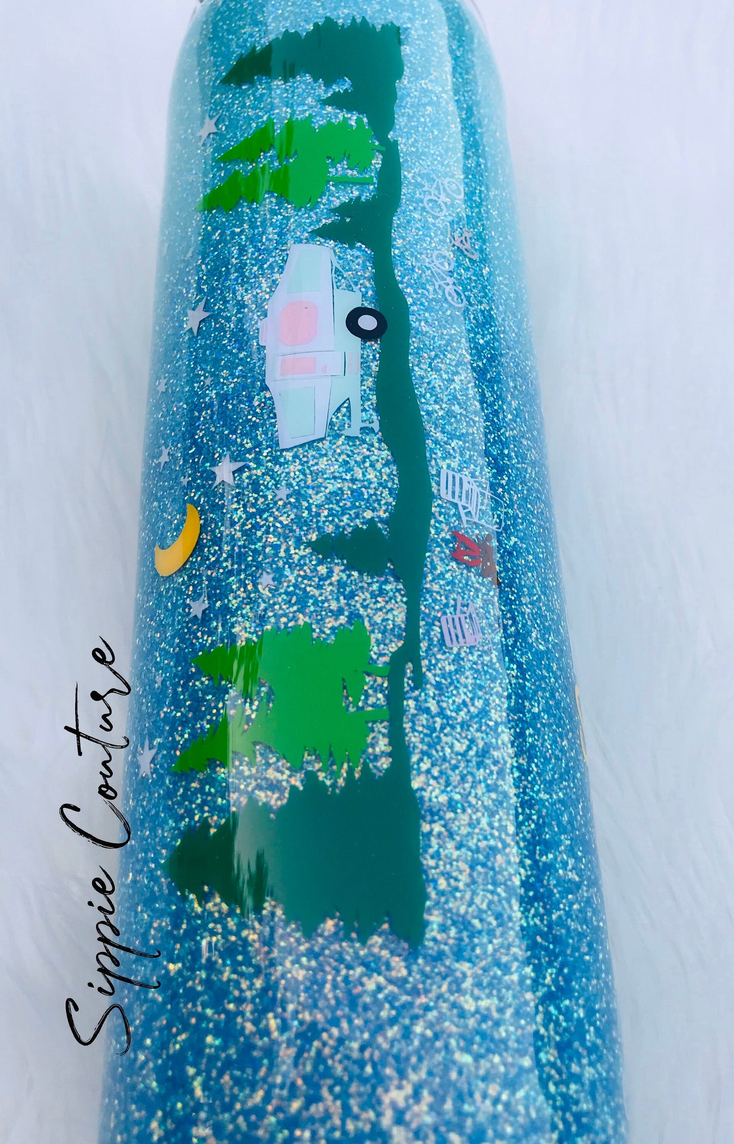 Camping Glitter Tumbler