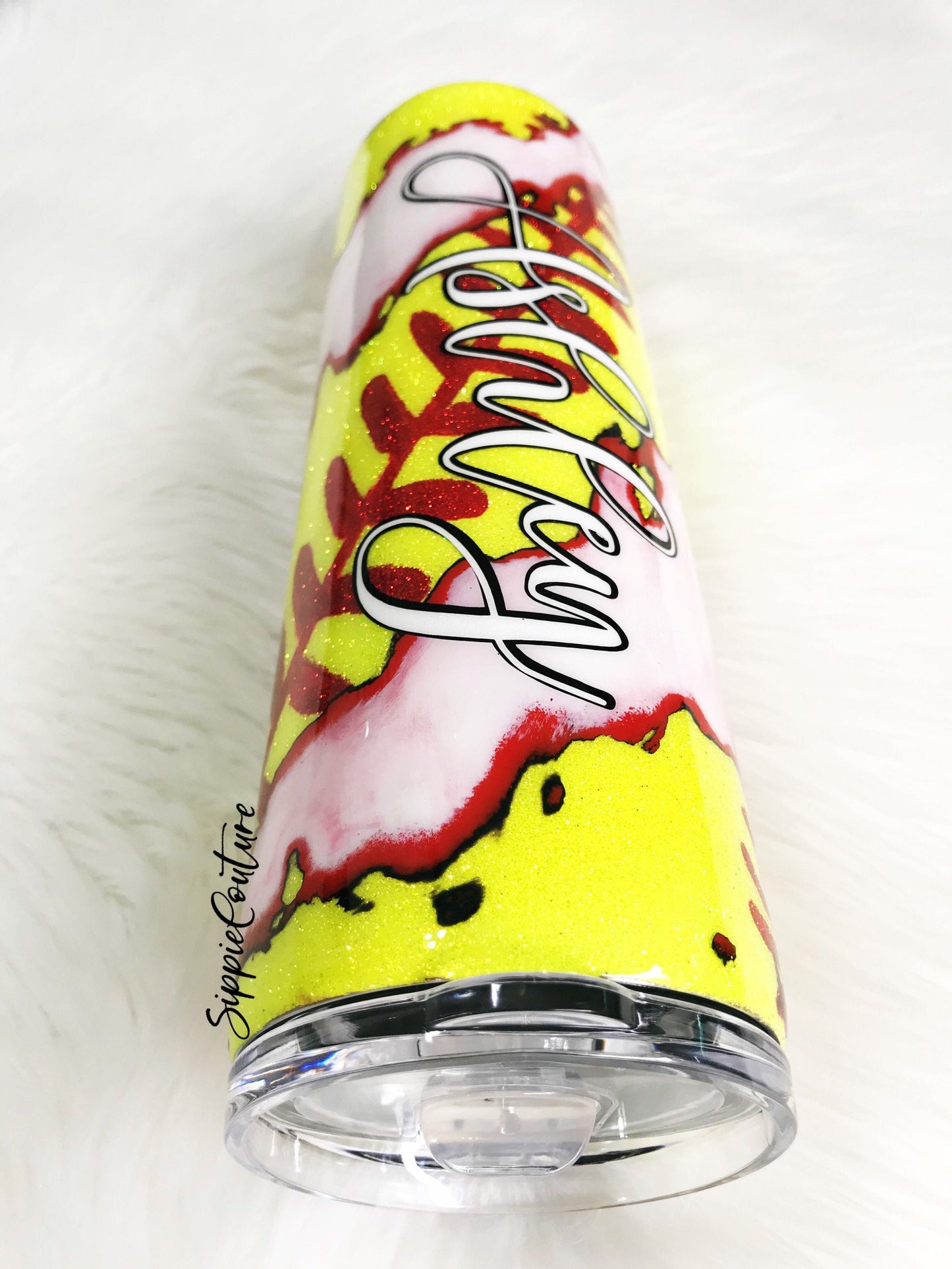 Softball Custom Tumbler distressed