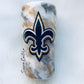 Custom Glitzy Marbled Fleur De Lis Tumbler