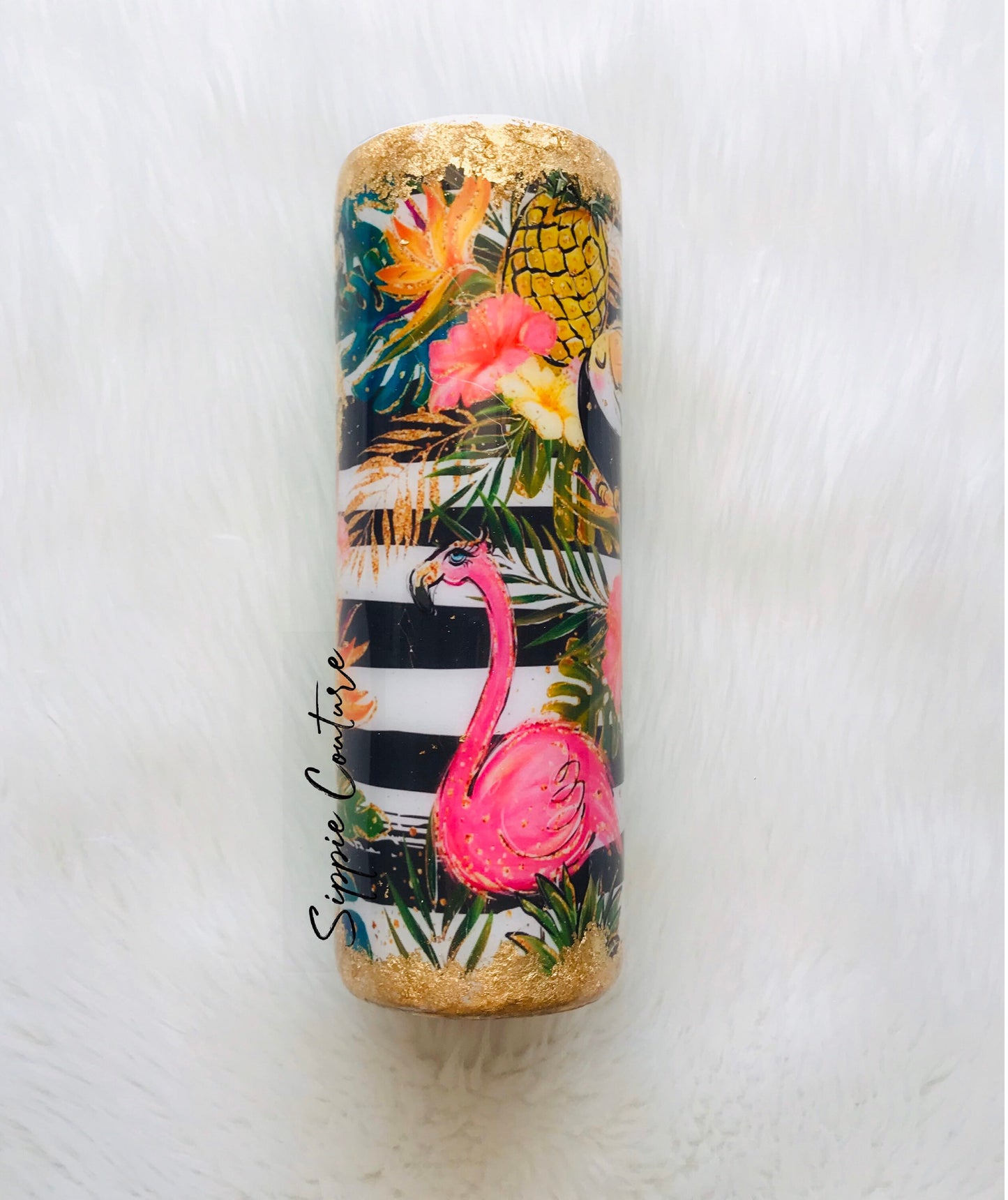 Aloha Beaches Flamingo Custom Tumbler