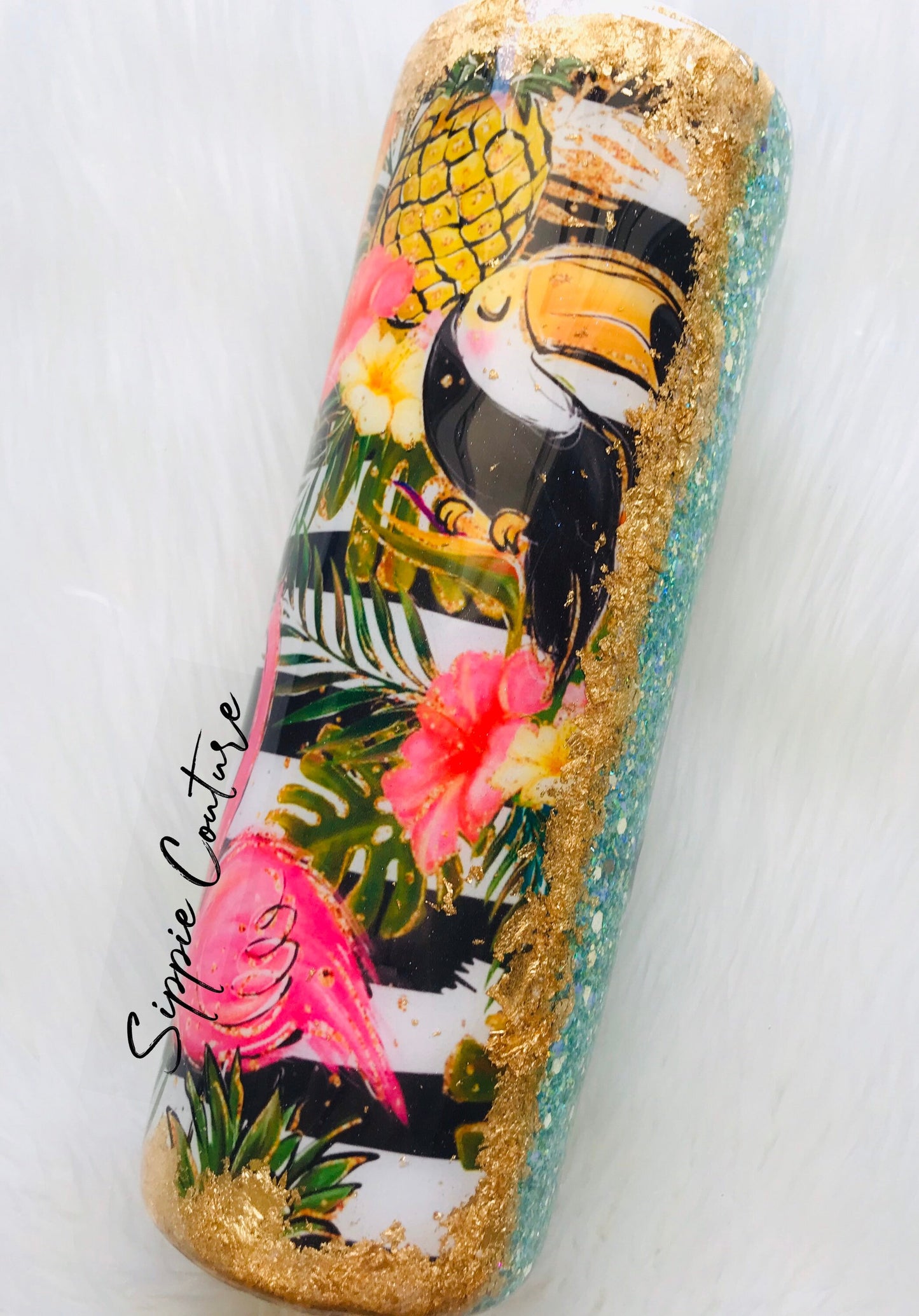 Aloha Beaches Flamingo Custom Tumbler