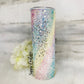 Rainbow swirl glitter tumbler