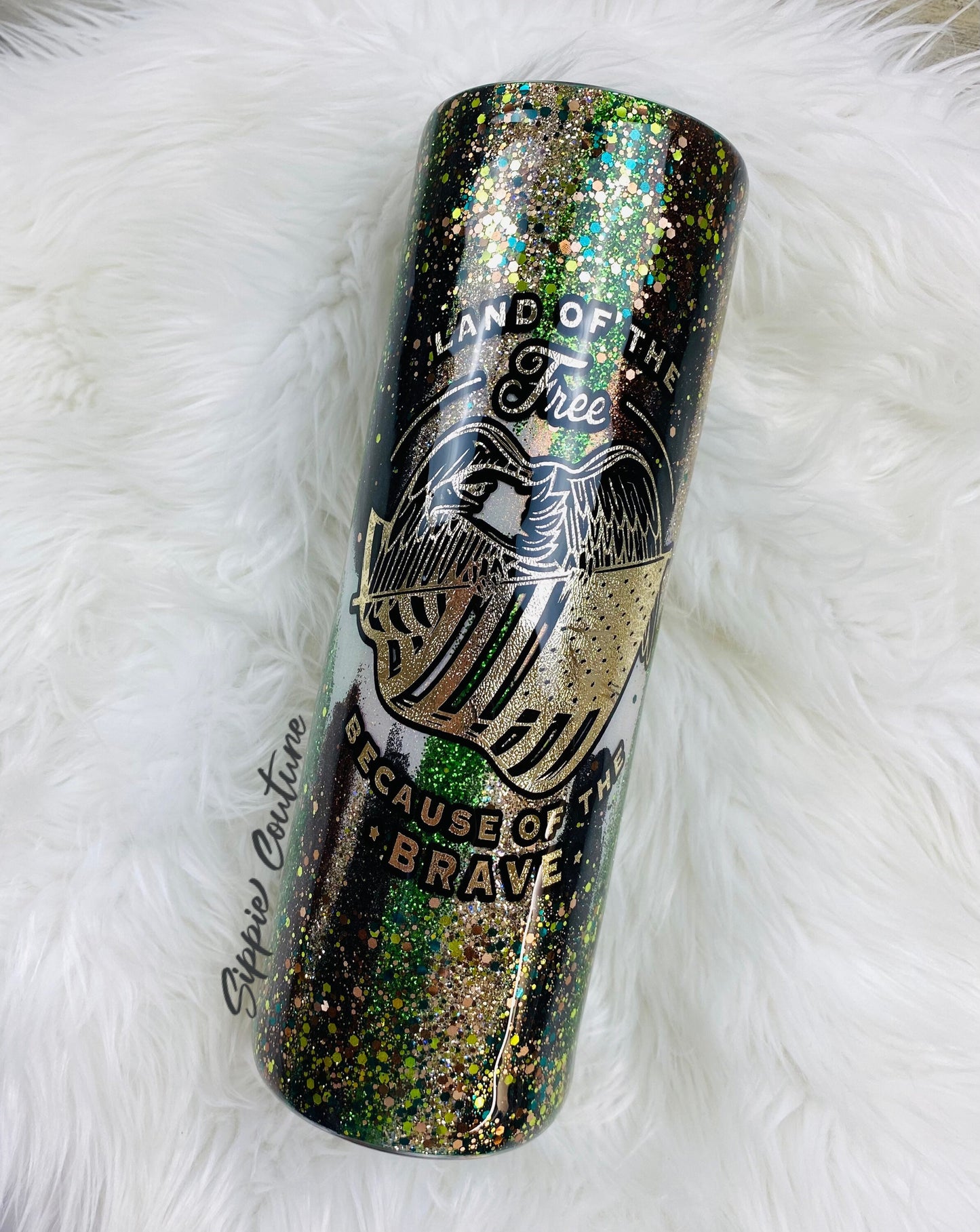 Army, Military Glitter Tumbler