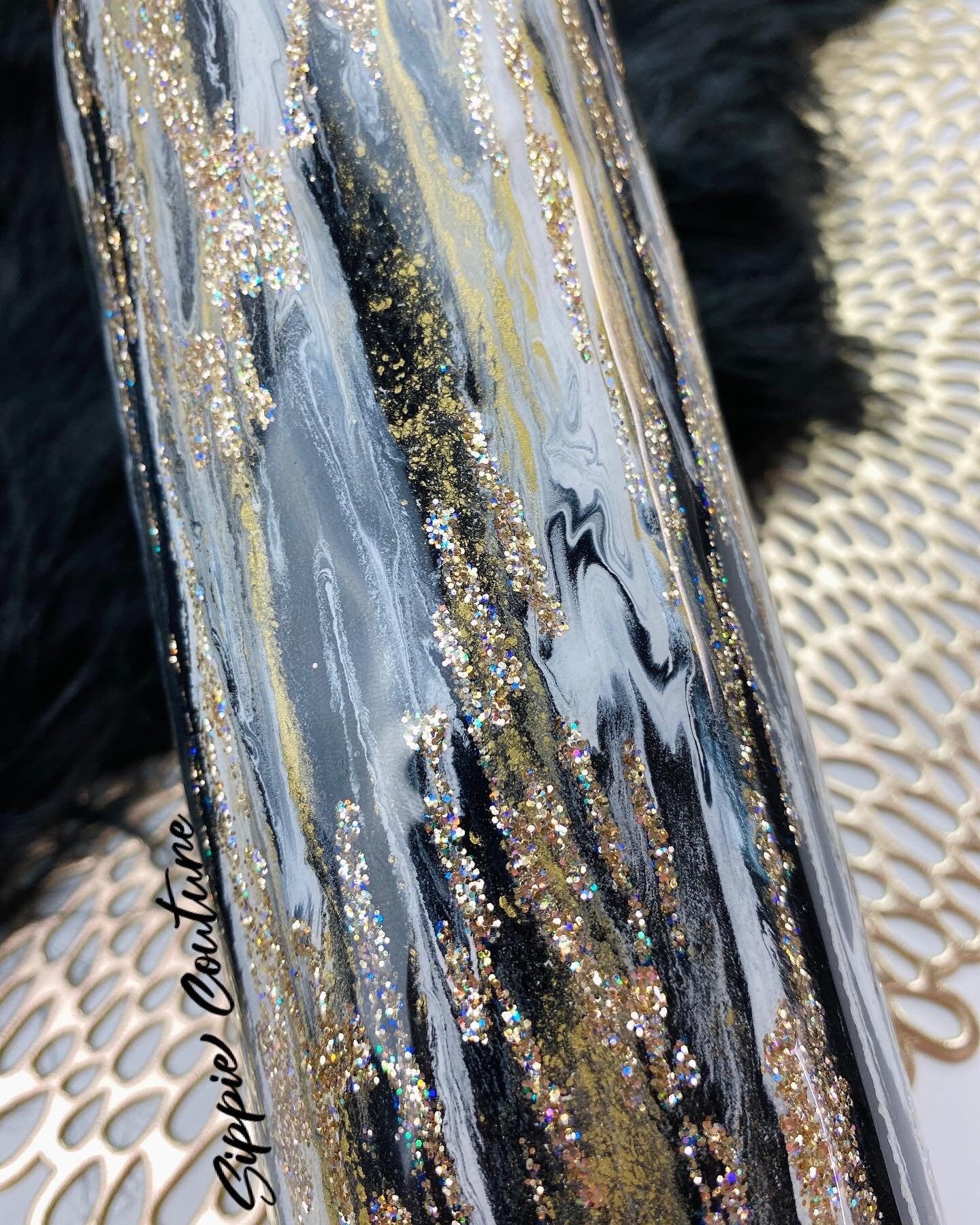 Dirty Pour Brushstroke Custom Tumbler