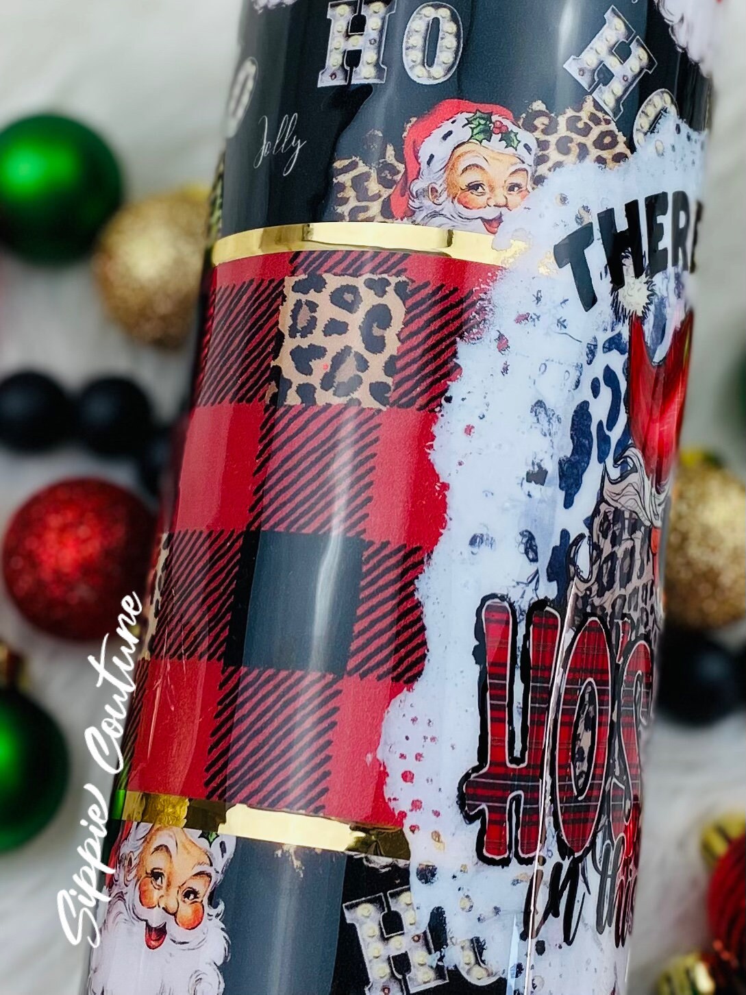 Ho Ho Hoes in this house Santa Christmas Custom Tumbler