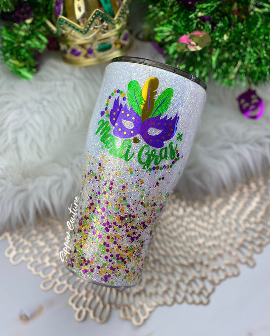 Mardi Gras Mask Tumbler