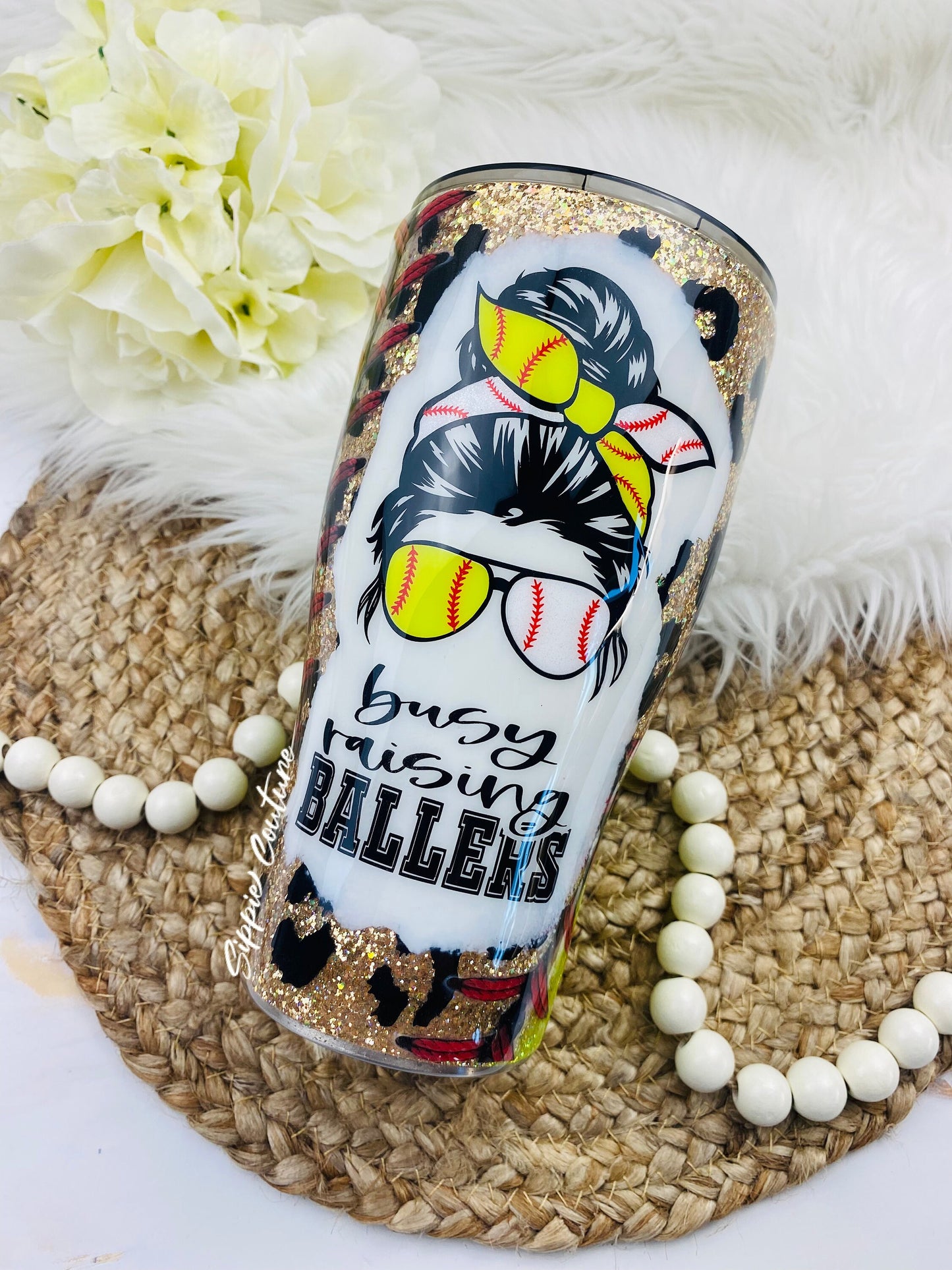 Busy Raising Ballers Baseball Softball Custom Tumbler