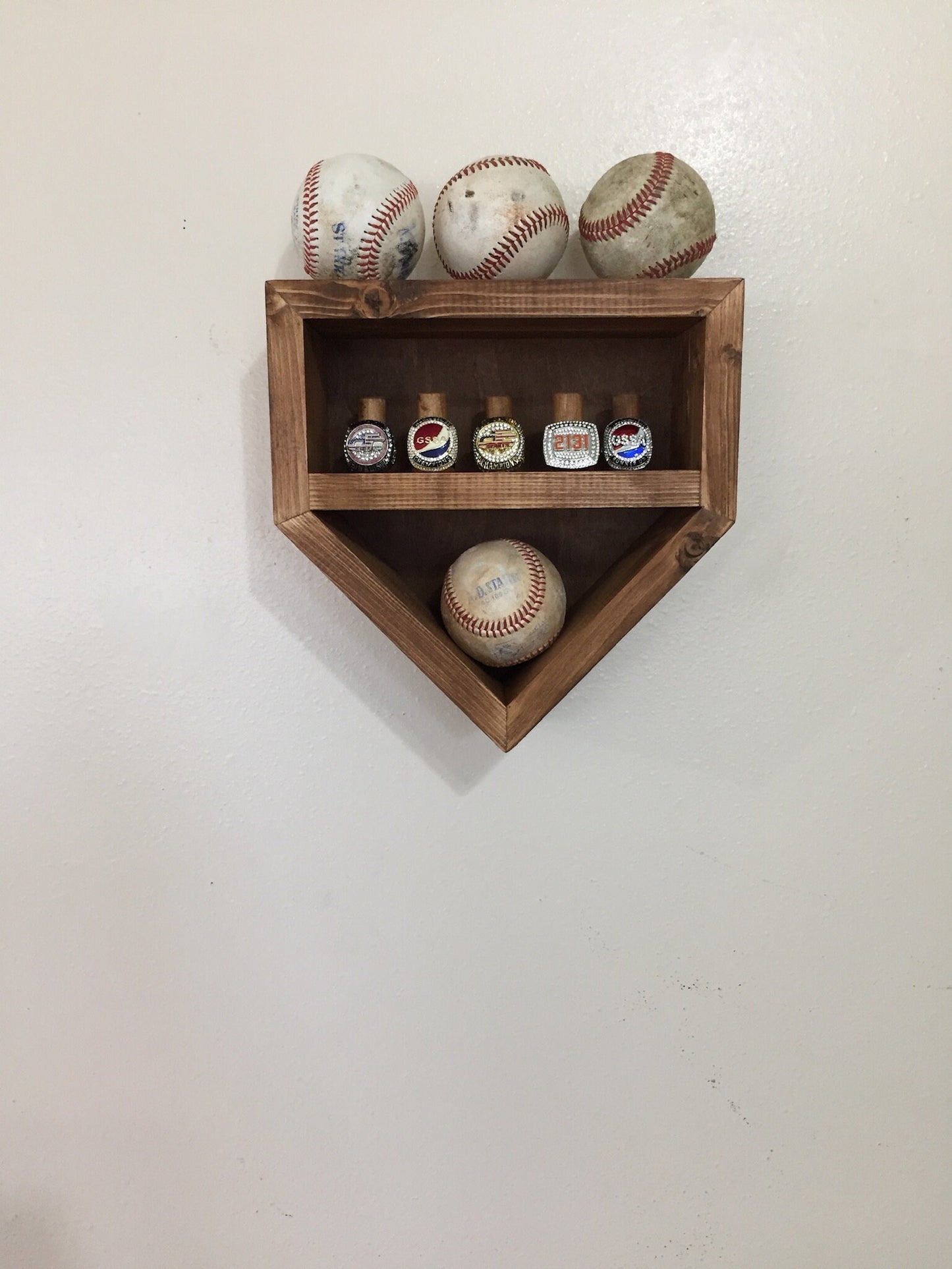 Mini Baseball Championship Ring and Game Ball Display case