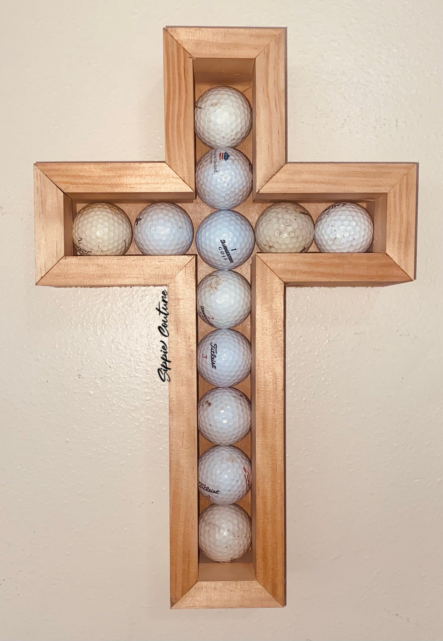 Cross Golf ball Display Case - Golf shadow box