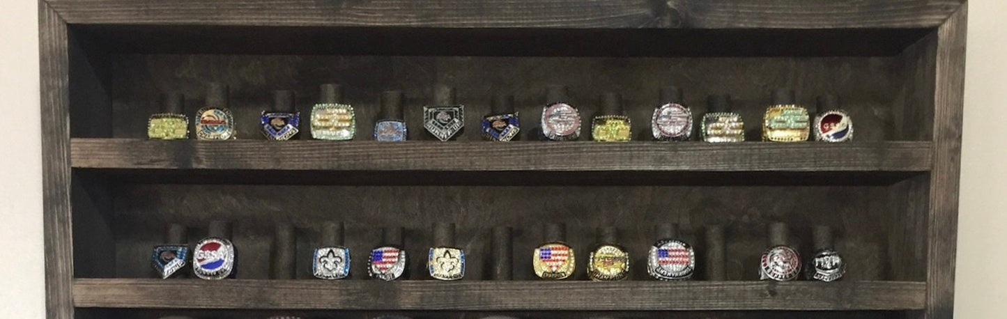 Two Tiered Shadow Box Championship Ring Display Case