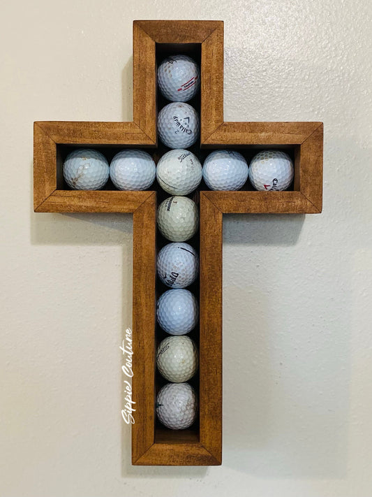 Cross Golf ball Display Case - Golf shadow box