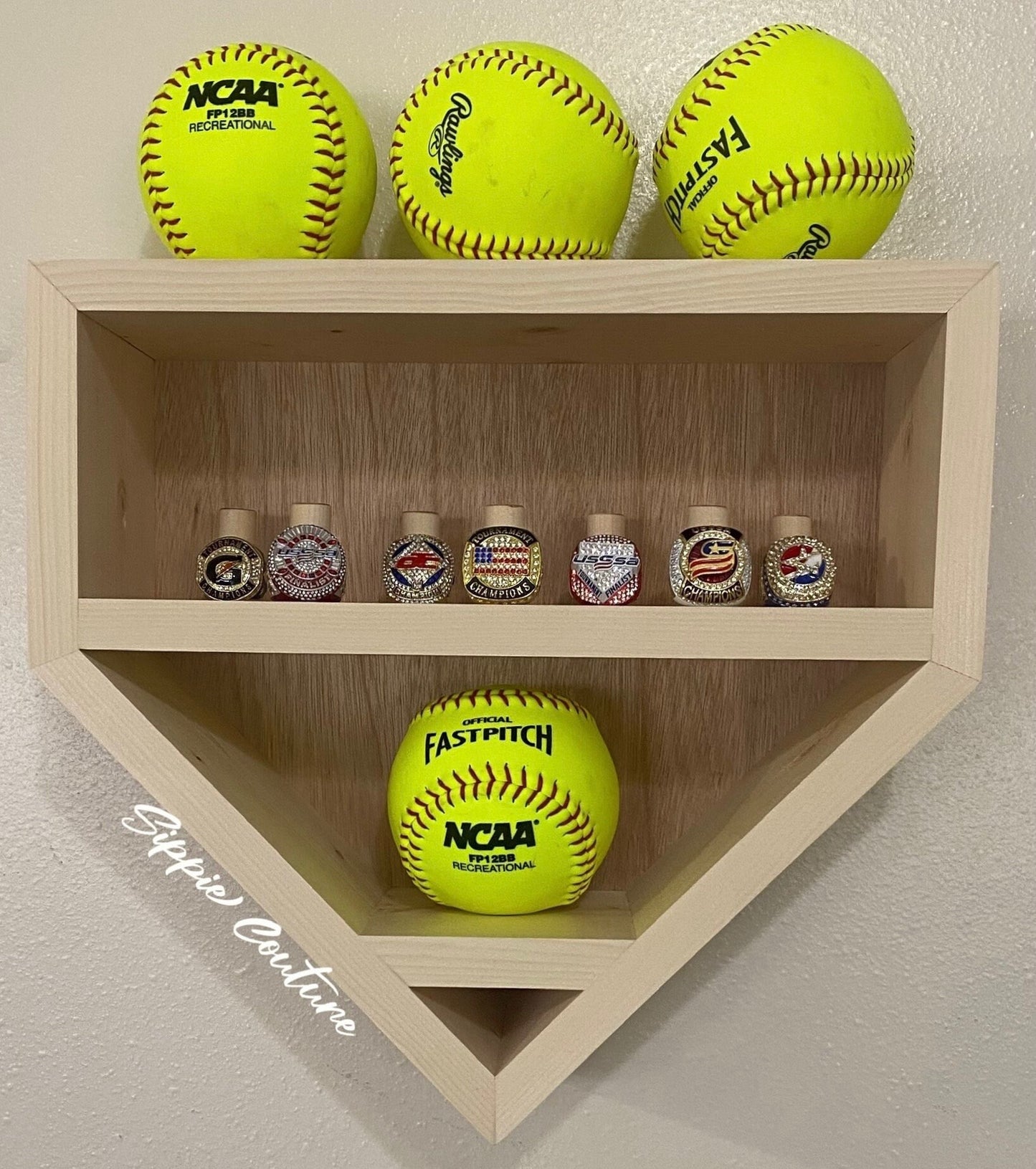 Mini Softball and/or Championship Ring Display case