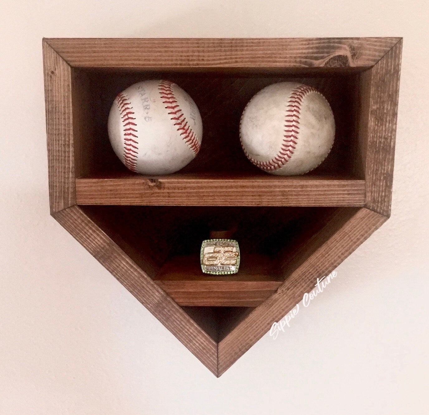 Mini Baseball Championship Ring and Game Ball Display case