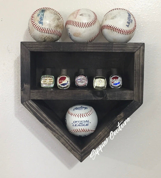 Mini Baseball Championship Ring and Game Ball Display case