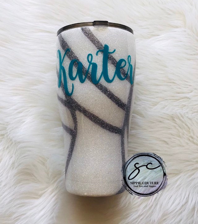 Volleyball Mom Tumbler Heart on the Court