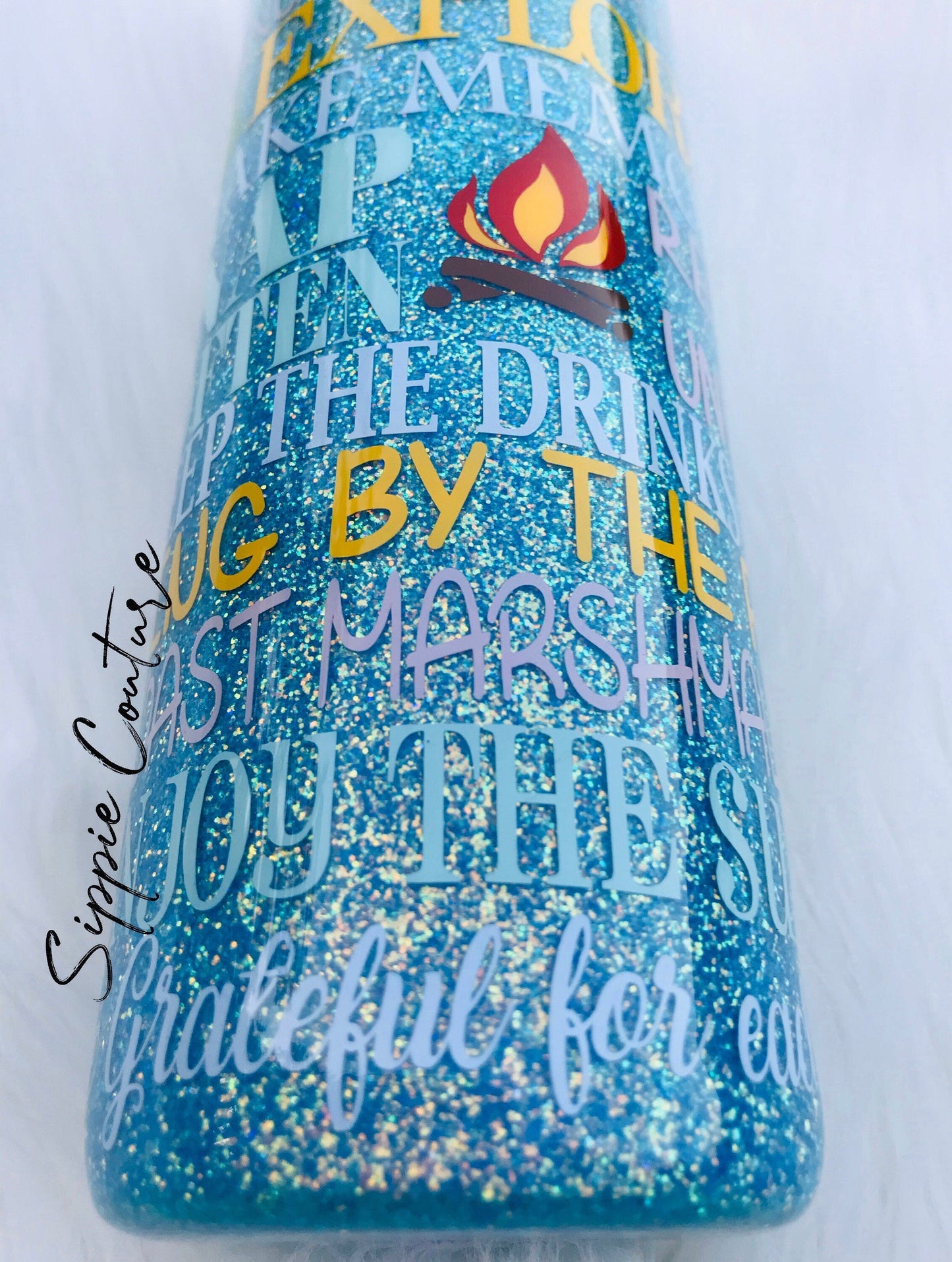 Camping Glitter Tumbler