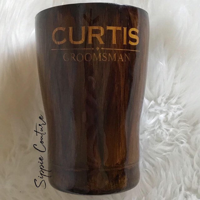 Groom/Groomsmen Woodgrain Custom Tumbler