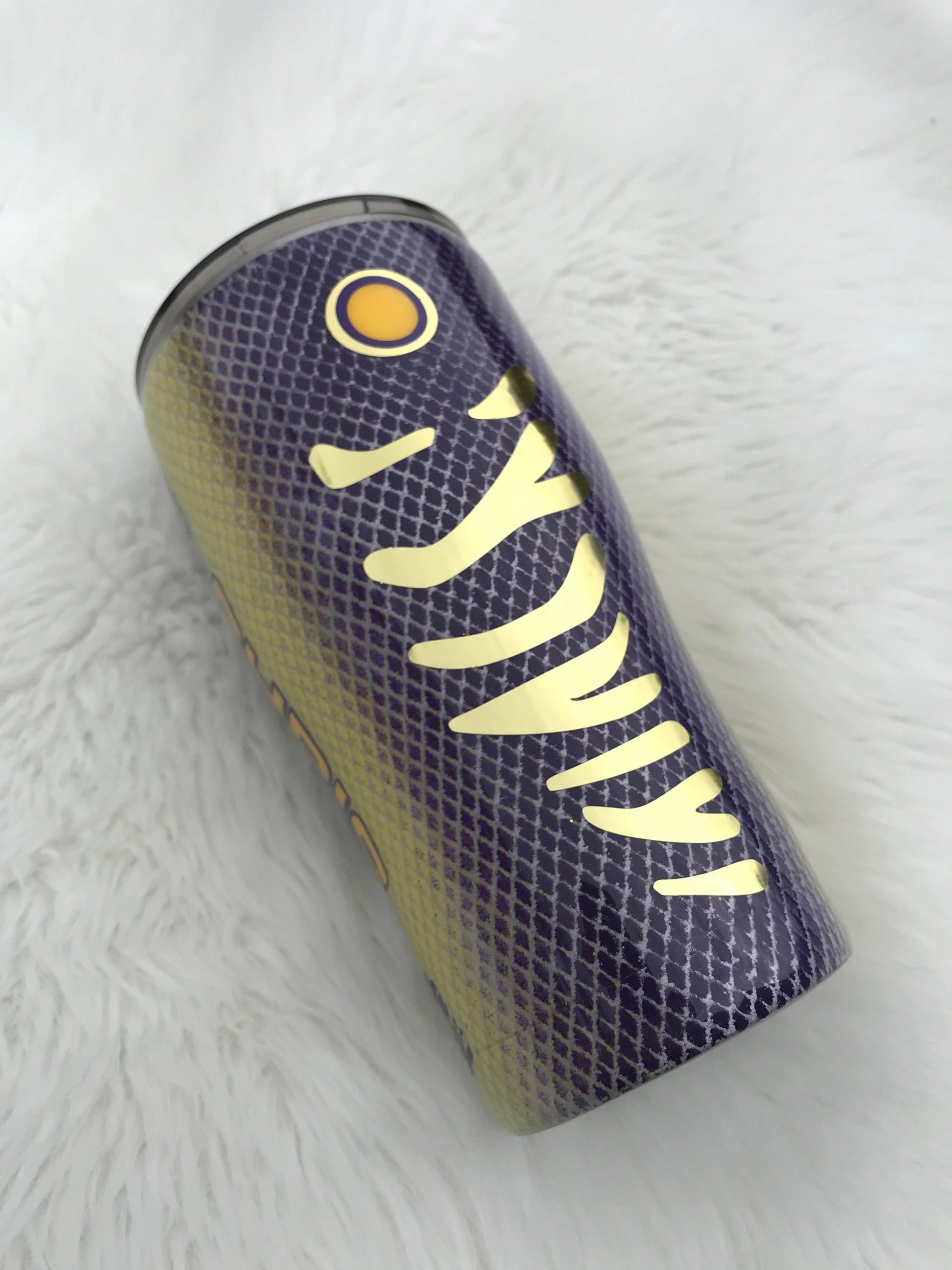 fish lure tumblers Purple and Yellow Fishing Lure Tumbler – sippiecouture