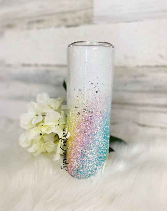 Ombré Opal Unicorn glitter tumbler