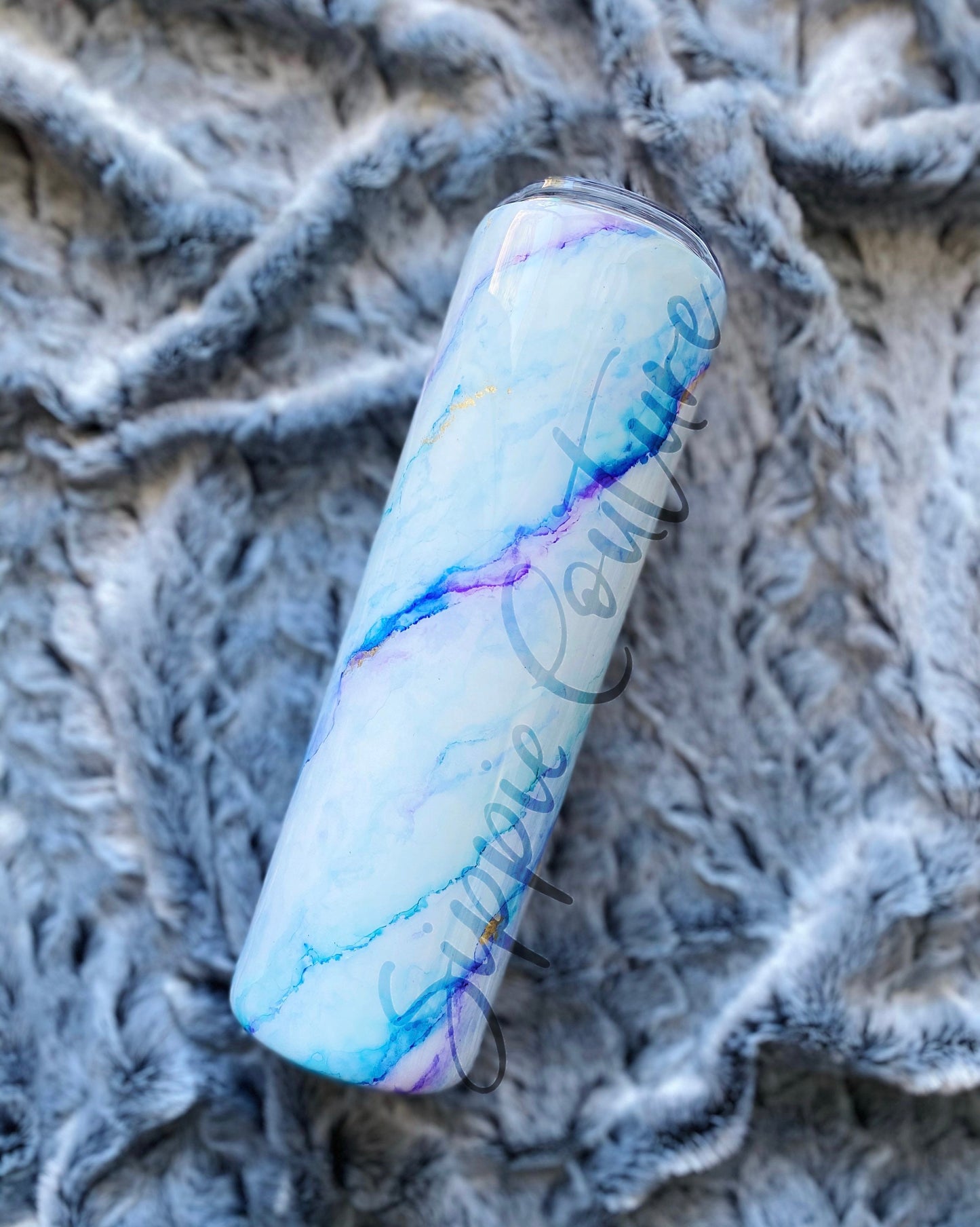 Marble watercolor hand painted tumbler