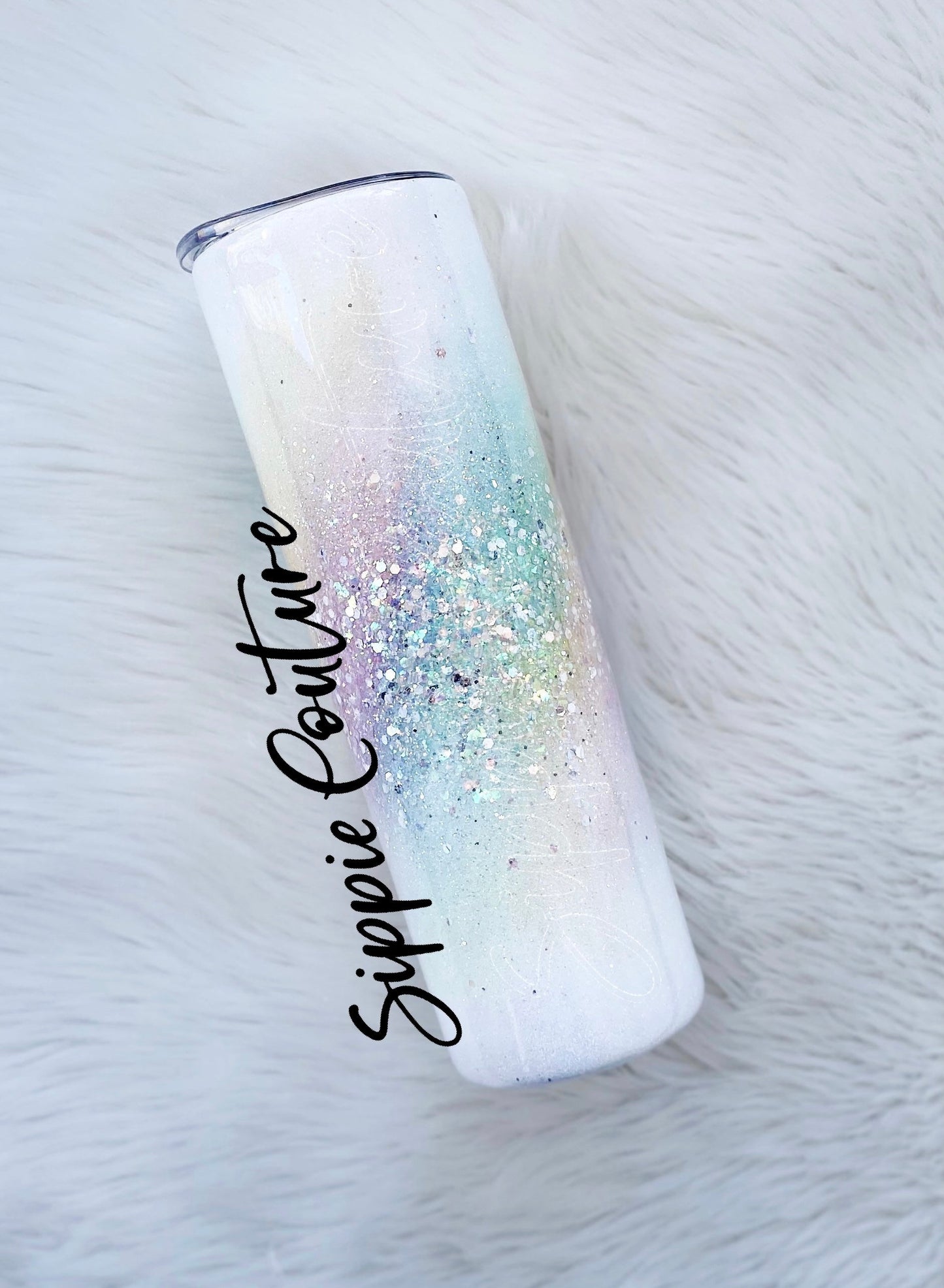 Unicorn Burst glitter tumbler