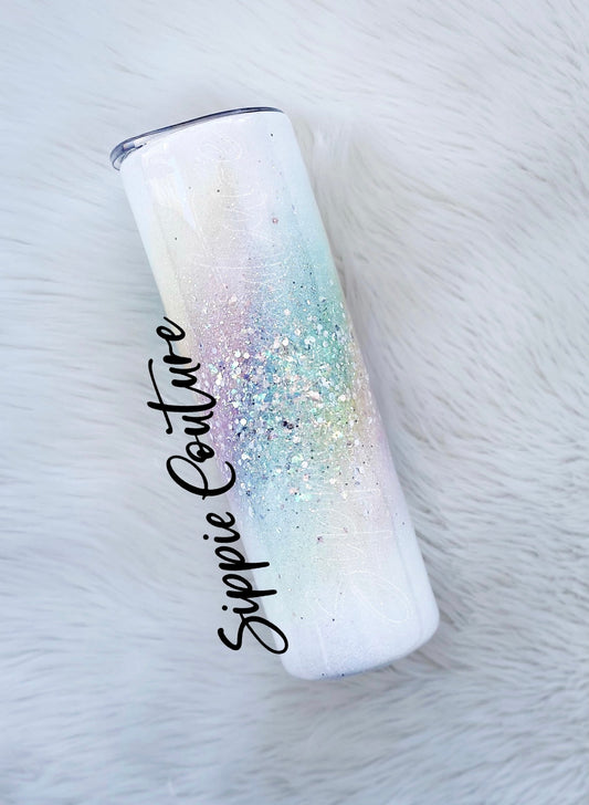 Unicorn Burst glitter tumbler