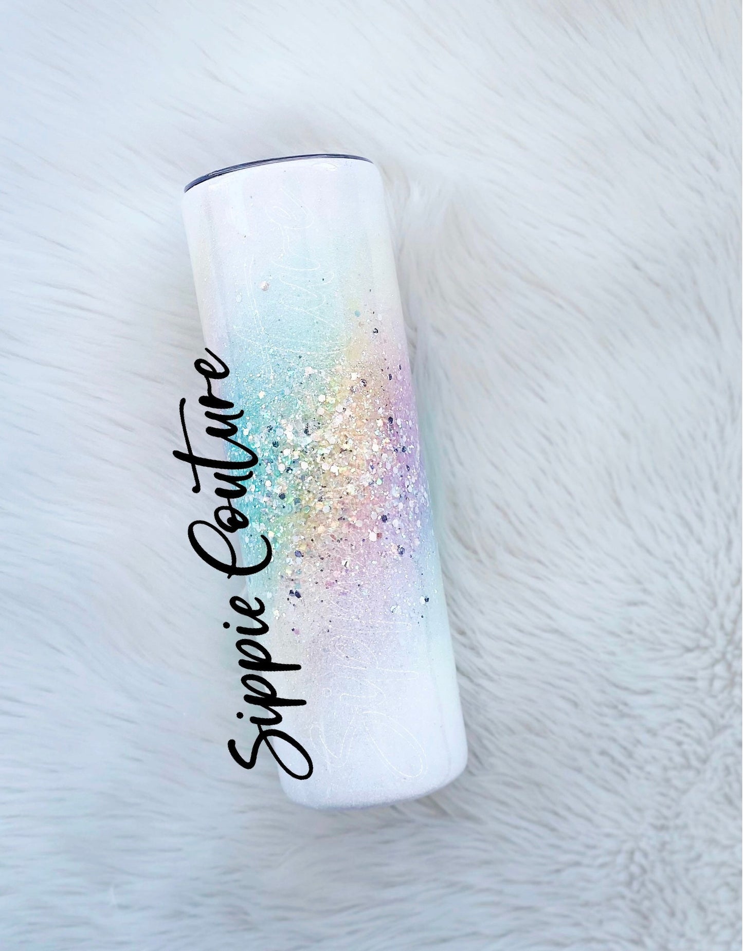 Unicorn Burst glitter tumbler