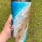 Footprints Beach Swirl Tumbler