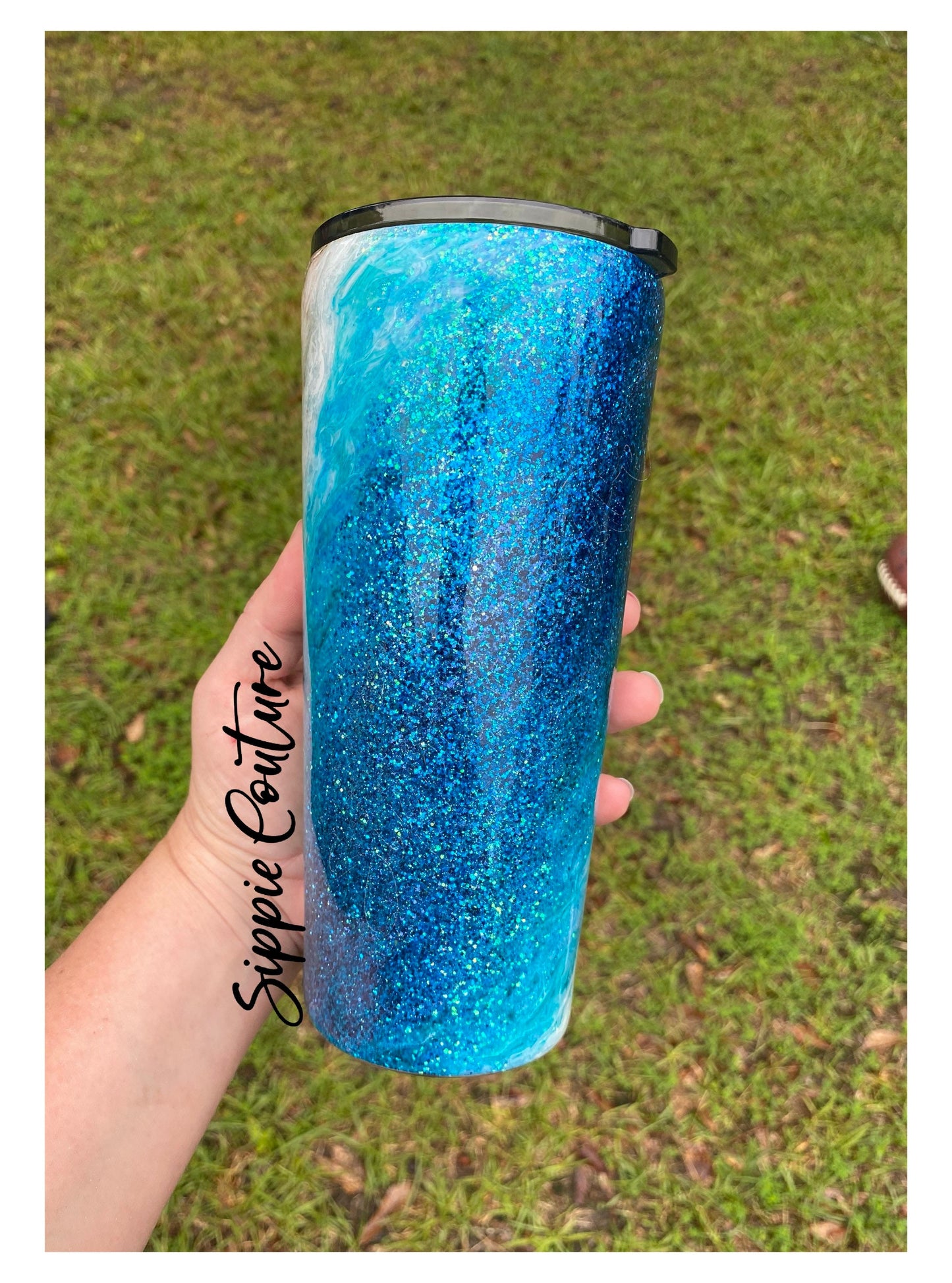 Footprints Beach Swirl Tumbler